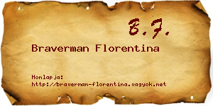 Braverman Florentina névjegykártya